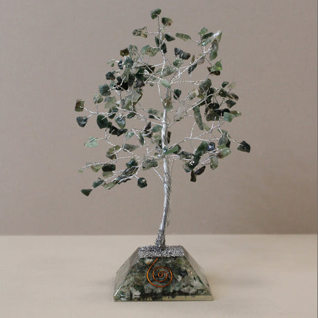 Crystal Tree Moss Agate with Orgonite Base - 160 Gemstones - SHAMTAM.COM