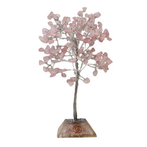 Crystal Tree Rose Quartz with Orgonite Base - 160 Gemstones - SHAMTAM.COM