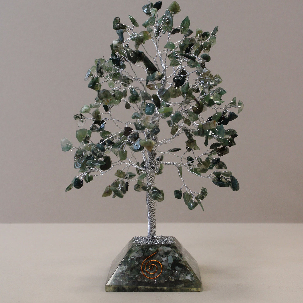 Crystal Tree Moss Agate with Orgonite Base - 320 Gemstones - SHAMTAM.COM