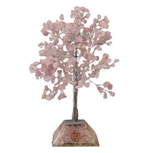 Crystal Tree Rose Quartz with Orgonite Base - 320 Gemstones - SHAMTAM.COM