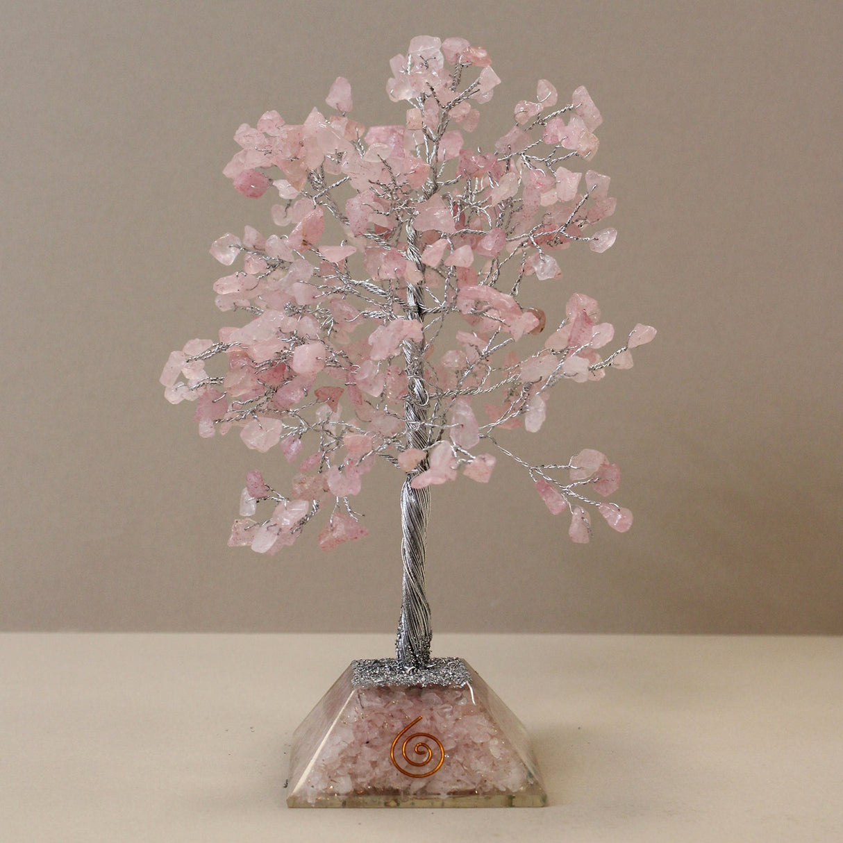 Crystal Tree Rose Quartz with Orgonite Base - 320 Gemstones - SHAMTAM.COM