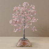 Crystal Tree Rose Quartz with Orgonite Base - 320 Gemstones - SHAMTAM.COM