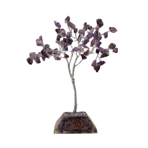 Crystal Tree Amethyst with Orgonite Base - 80 Gemstones - SHAMTAM.COM