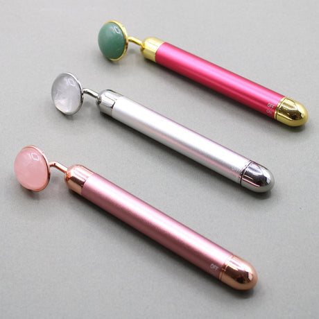 Rock Quartz Vibrating Face Massager Gemstone Crystal - SHAMTAM.COM