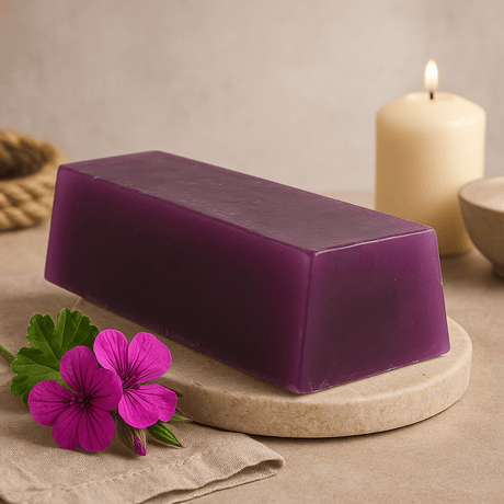 Geranium Essential Oil Purple Soap Loaf 1.3 kg - SHAMTAM.COM