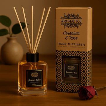 Reed Diffuser Geranium Ros Eterisk Olja 200ml