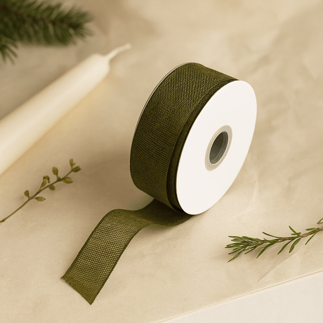 Gift Wrapping Ribbon 38mm x 20m, Xmas Green - SHAMTAM.COM