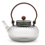 Glass Infuser Teapot - Charcoal Ribbed Pearl - 950ml - SHAMTAM.COM