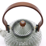 Glass Infuser Teapot - Charcoal Ribbed Pearl - 950ml - SHAMTAM.COM