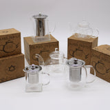 Glass Infuser Teapot - Round Pearl - 800ml - SHAMTAM.COM