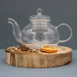 Glass Infuser Teapot - Round Pearl - 800ml - SHAMTAM.COM