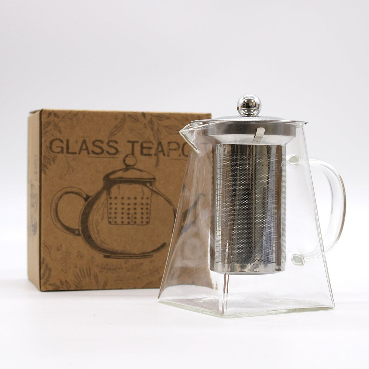 Glass Infuser Teapot - Tower Shape - 750ml - SHAMTAM.COM