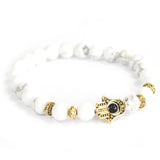 White Stone Bracelet Gold Hamsa Crystal Gemstone - SHAMTAM.COM