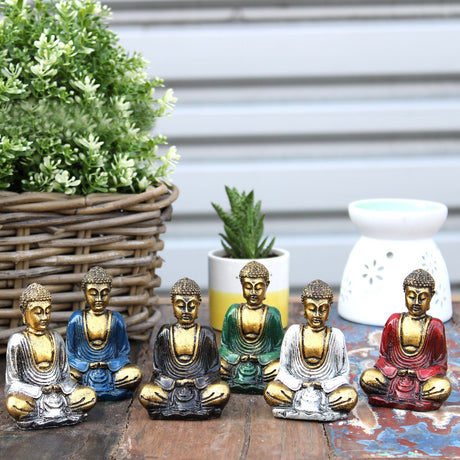 Gold Mini Buddha Figure (Assorted Colours) - SHAMTAM.COM