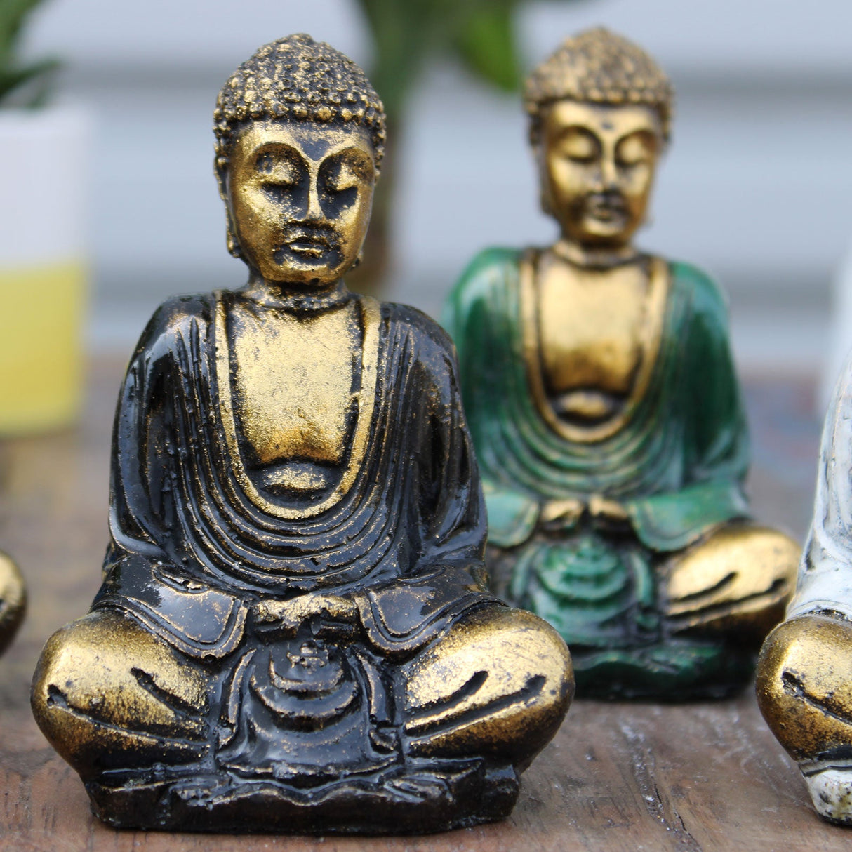 Gold Mini Buddha Figure (Assorted Colours) - SHAMTAM.COM