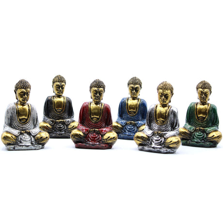 Gold Mini Buddha Figure (Assorted Colours) - SHAMTAM.COM