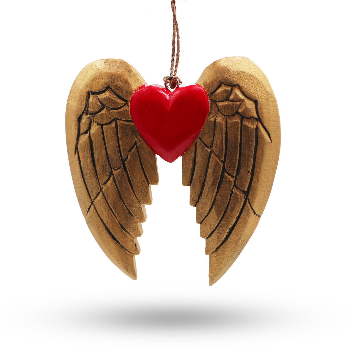 Gold Xmas Angel Wing & Heart - black detail - SHAMTAM.COM