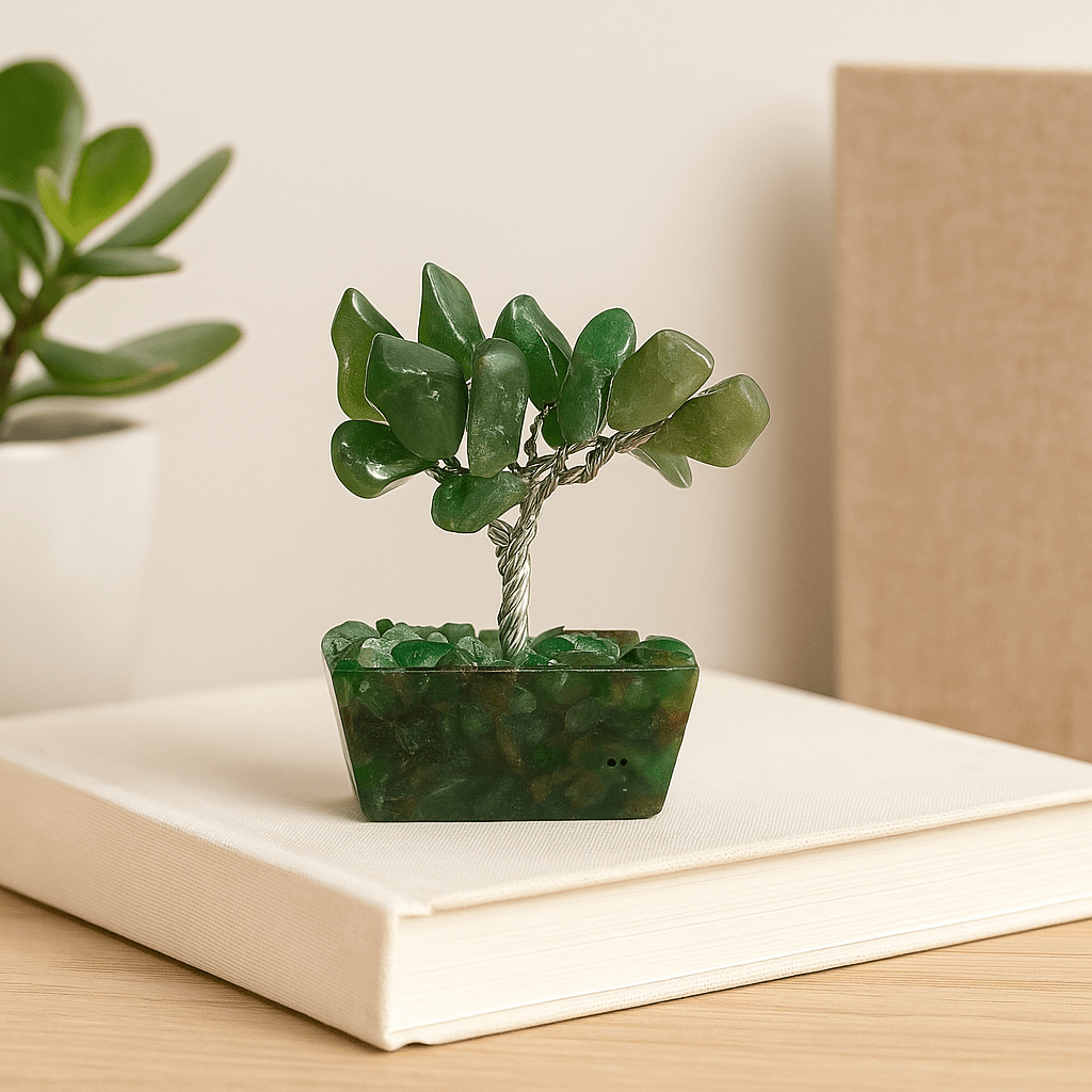 Green Aventurine Mini Gemstone Tree Orgonite Base - SHAMTAM.COM