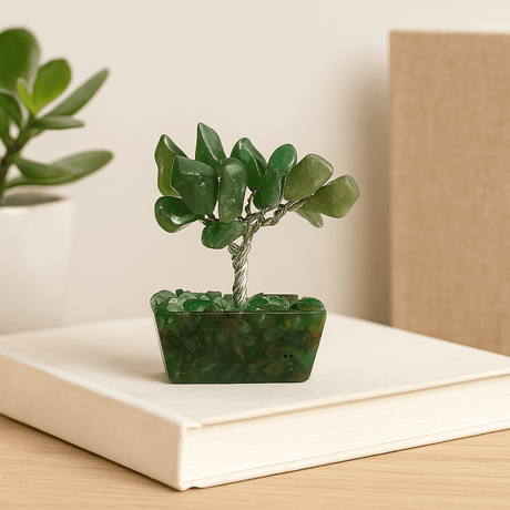 Green Aventurine Mini Gemstone Tree Orgonite Base - SHAMTAM.COM