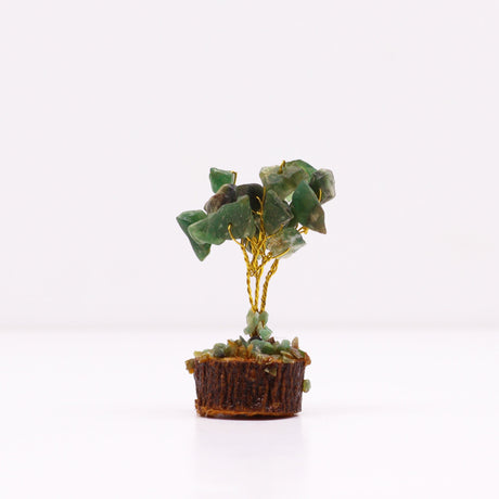 Green Aventurine Tree On Wood Base - 15 Gemstones - SHAMTAM.COM