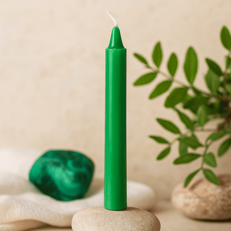 Green Heart Chakra Anahata Candles, Pack of 12 - SHAMTAM.COM