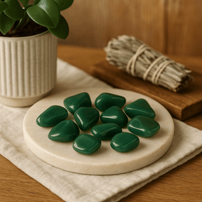 Green Quartz Tumbled Stones Large 24 Pieces - SHAMTAM.COM