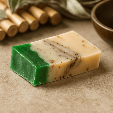Green Tea Olive Oil Soap Slice 110g - SHAMTAM.COM