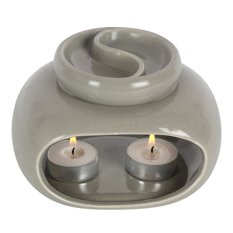 Grey Double Ceramic Oil Burner - SHAMTAM.COM