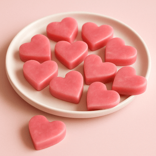 Savons d'invités en forme de cœur Rose sauvage, lot de 10