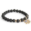 Black Agate Bracelet Hamsa Crystal Gemstone - SHAMTAM.COM