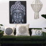 Hamsa Mandala Cushion Cover - 30x50cm - green - SHAMTAM.COM