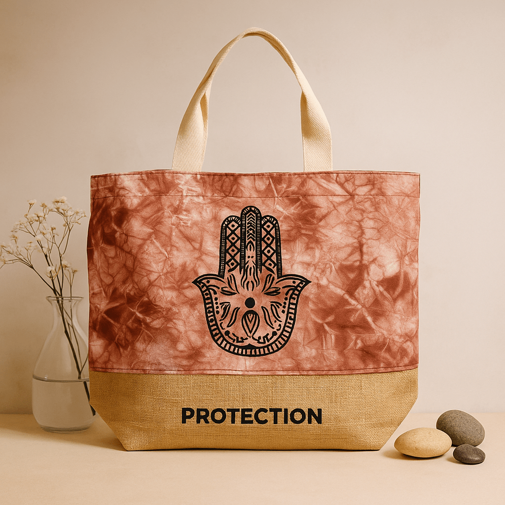 Hamsa Tote Bag - Terracotta Stonewash - SHAMTAM.COM