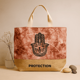 Hamsa Tote Bag - Terracotta Stonewash - SHAMTAM.COM