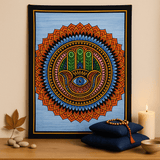 Hamsa Wall Art, Handbrushed Cotton - SHAMTAM.COM