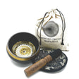 Singing Bowl Gift Set - 14cm - Round Medallions - Hand Beaten & Engraved - SHAMTAM.COM