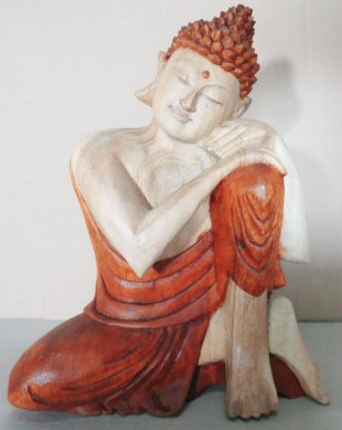 Hand Carved Buddha Statue - 25cm Thinking - SHAMTAM.COM