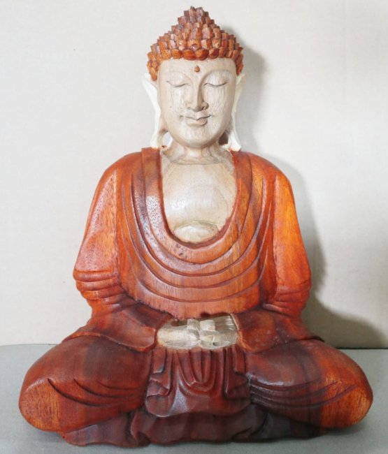 Hand Carved Buddha Statue - 30cm Hand Down - SHAMTAM.COM