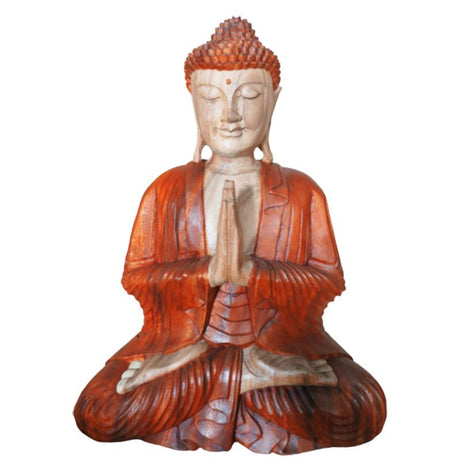 Hand Carved Buddha Statue - 30cm Welcome - SHAMTAM.COM