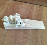 Decorative Door Stop - Hand carved - Kitten - SHAMTAM.COM