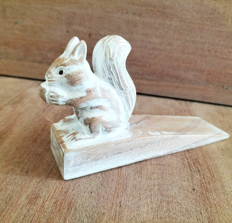 Decorative Door Stop - Hand carved - Squirrel - SHAMTAM.COM