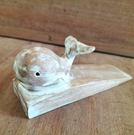 Decorative Door Stop - Hand carved - Whale - SHAMTAM.COM