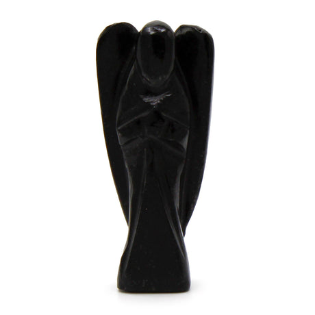 Black Agate Angel - Hand Carved Gemstone - SHAMTAM.COM