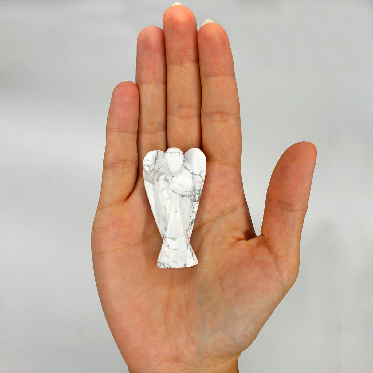 White Howlite Angel - Hand Carved Gemstone - SHAMTAM.COM