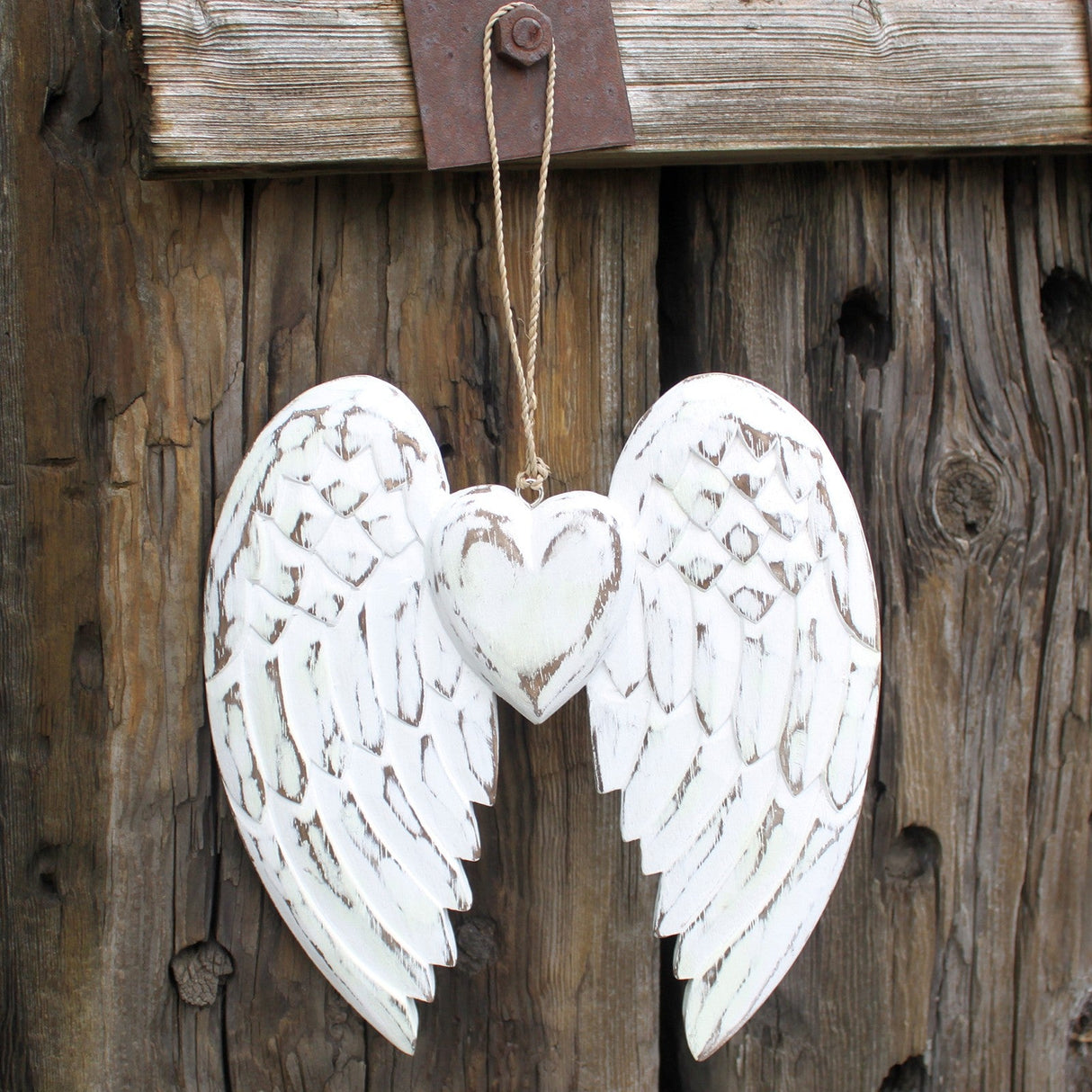 Hand Crafted Double Angel Wing & Heart - 24cm - SHAMTAM.COM