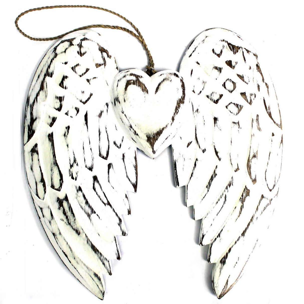 Hand Crafted Double Angel Wing & Heart - 24cm - SHAMTAM.COM