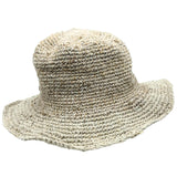 Boho Hat - Hand - Knited Hemp & Cotton Natural - SHAMTAM.COM