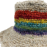 Boho Hat - Hand - Knited Hemp & Cotton Rainbow - SHAMTAM.COM