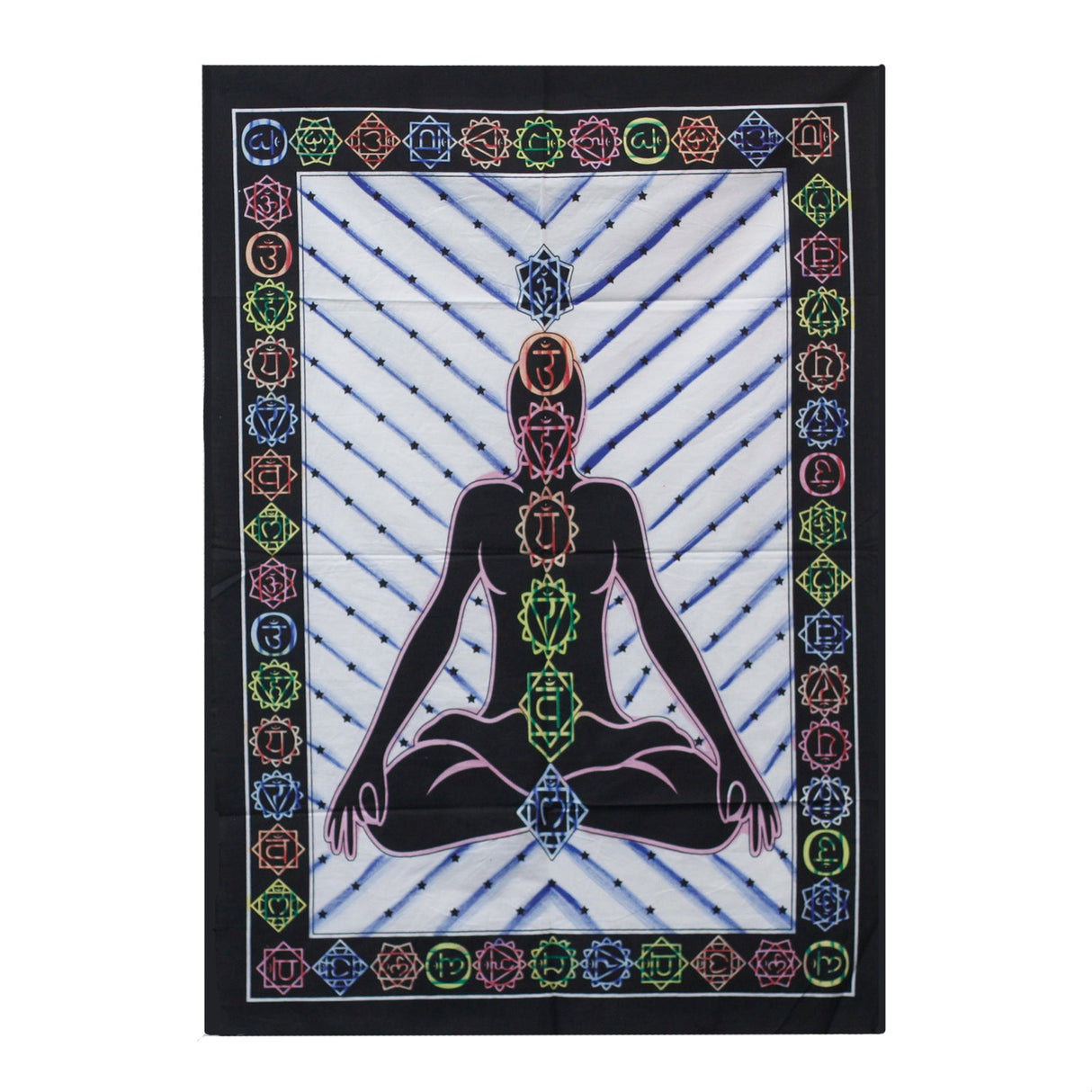 Handbrushed Cotton Wall Art - Chakra Buddha - SHAMTAM.COM