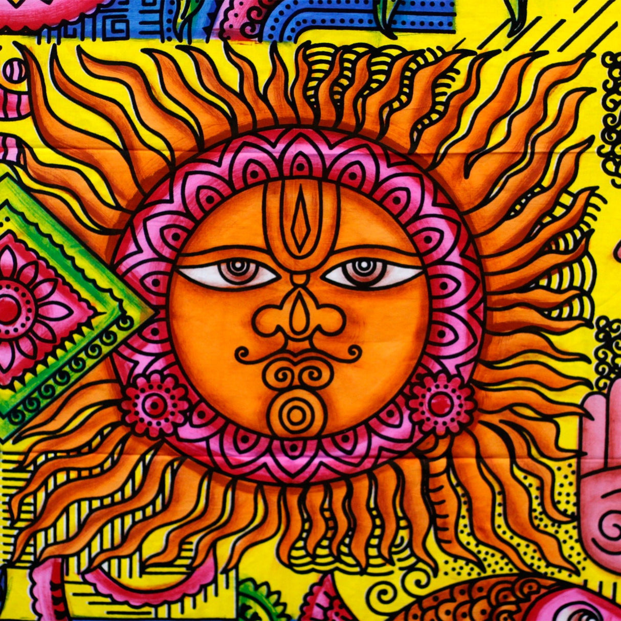 Handbrushed Cotton Wall Art - Sun - SHAMTAM.COM