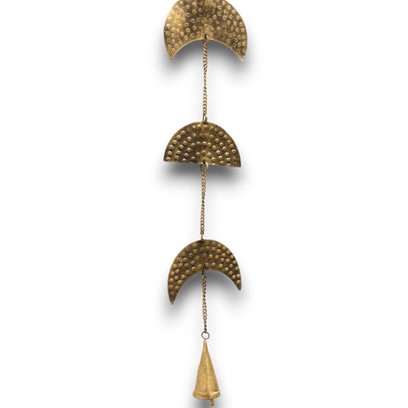 Handcrafted Brass Moon Phases Wind Chime with Soothing Bell - Bohemian Home Decor - SHAMTAM.COM